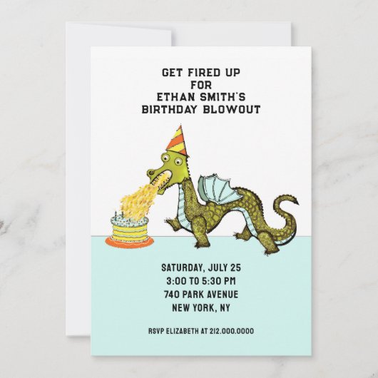 ドラゴンの誕生日パーティー 招待状 (正面)