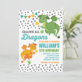 ドラゴンの誕生日招待状 ナイツ&ドラゴンズパーティー 招待状 (スタンド正面)