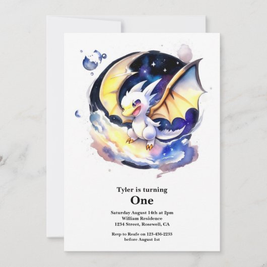 ドラゴンの誕生日 招待状 (正面)