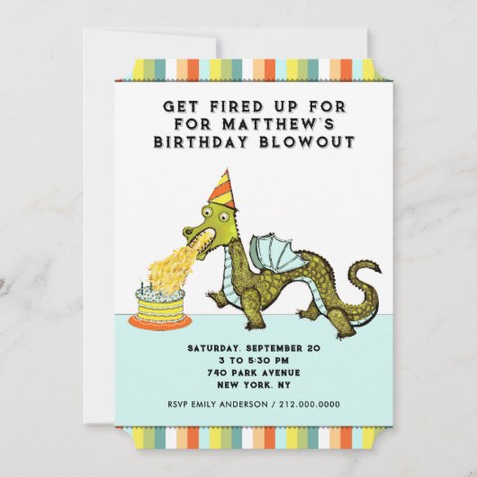 ドラゴンの誕生日 招待状 (正面)