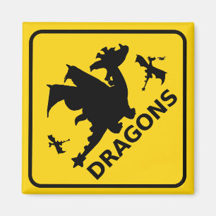 ドラゴンの警告標識の用心して下さい マグネット