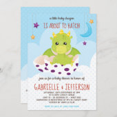 ドラゴンの赤ちゃんが産まれる！ベビーシャワー 招待状 (正面/裏面)