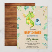 ドラゴンの赤ちゃんのお祝いテーマ招待状 招待状 (正面/裏面)