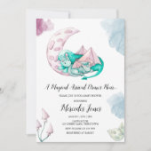 ドラゴンの赤ちゃんシャワー付近に魔法の到着が来る 招待状 (正面)