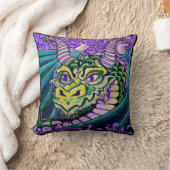 ドラゴンの近い上りの(正方形の)枕 クッション (ブランケット)