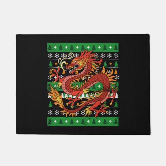 ドラゴンの醜いクリスマス ドアマット (正面)