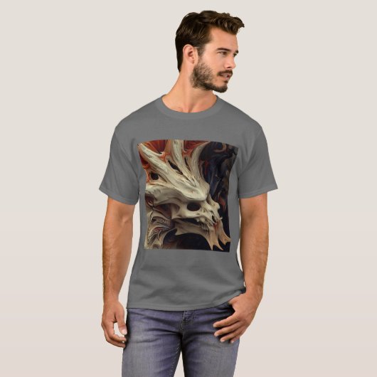 ドラゴンの頭蓋骨 / ドラゴンスレイヤーTシャツ Tシャツ (正面フル)