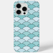 ドラゴンの鱗、扇、波、青海波、ブルー Case-Mate iPhoneケース (裏面)