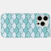 ドラゴンの鱗、扇、波、青海波、ブルー Case-Mate iPhoneケース (裏面 (横))