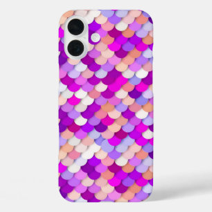 "ドラゴンの鱗" - 紫、濃いピンク、オレンジ iPhone 16 PLUSケース