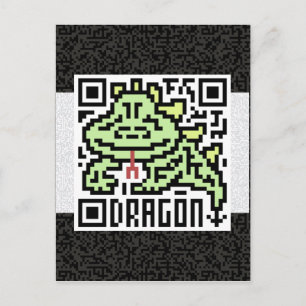 ドラゴンのQRコード ポストカード