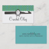 ドラゴンはかぎ針編みホックのモノグラムをはかりで測ました 名刺 (正面/裏面)