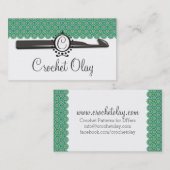 ドラゴンはかぎ針編みホックのモノグラムをはかりで測ました 名刺 (正面/裏面)