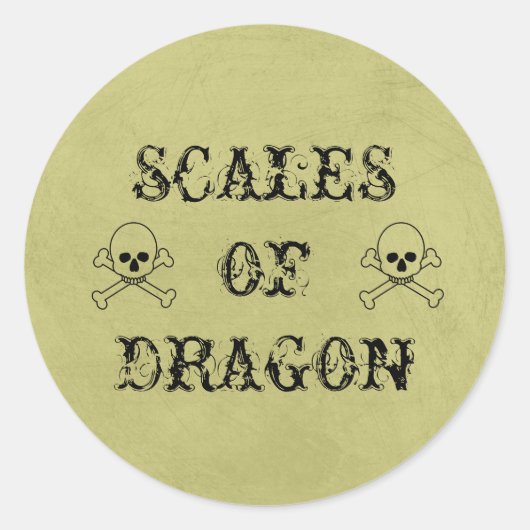 ドラゴンはかりで測ヴィンテージハロウィンポションラベル ラウンドシール (正面)