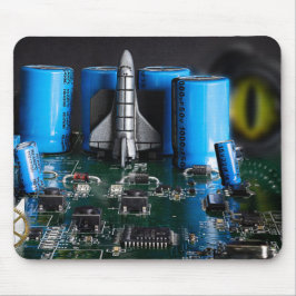 ドラゴンは宇宙シャトルの発射を見て マウスパッド