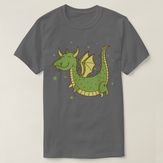 ドラゴンは素晴らしい生き物の火おとぎ話を喜ぶ Tシャツ (デザイン正面)