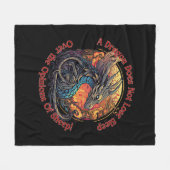 ドラゴンは羊の意見で眠れない フリースブランケット (正面(横))