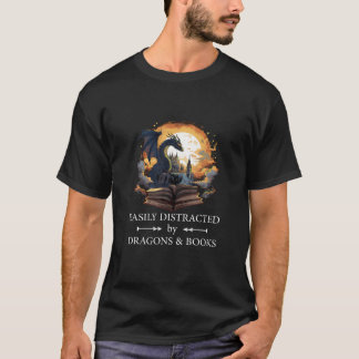 ドラゴンや本のおたくが気さくな本 Tシャツ