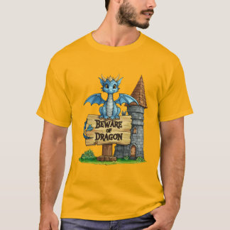 ドラゴンをお気をつけくださいTシャツ - かわいいファンタジードラゴンのTシャツ Tシャツ