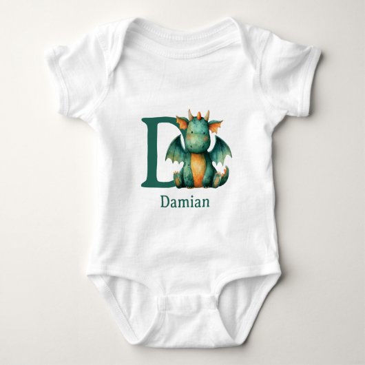 ドラゴンをカスタマイズするデザイン ベビーボディスーツ (正面)