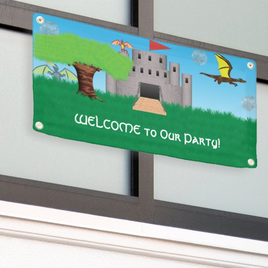 ドラゴンをテーマにしたパーティー 横断幕 (ビルの外側)