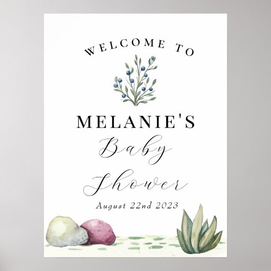 ドラゴンをテーマにした先史時代の生息地ベビーシャワー ポスター (正面)