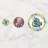 ドラゴンをテーマにした少年の誕生日パーティー コンフェッティ (裏面)