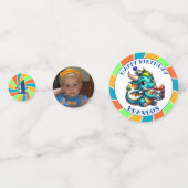 ドラゴンをテーマにした少年の誕生日パーティー コンフェッティ (正面)