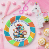 ドラゴンをテーマにした少年の誕生日パーティー ペーパープレート (パーティー)