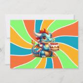 ドラゴンをテーマにした少年の誕生日パーティー 招待状 (裏面)