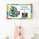 ドラゴンをテーマにした少年の誕生日パーティー 横断幕 (インサイチュ)