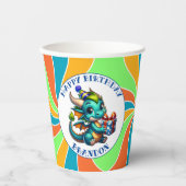 ドラゴンをテーマにした少年の誕生日パーティー 紙コップ (正面)