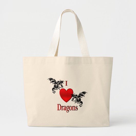 ドラゴンを愛してる ラージトートバッグ (正面)