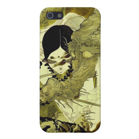 ドラゴンを持つアジア人 iPhoneケース (裏面)