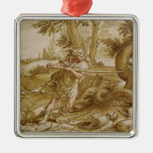 ドラゴンを攻撃する約Cadmus メタルオーナメント (正面)