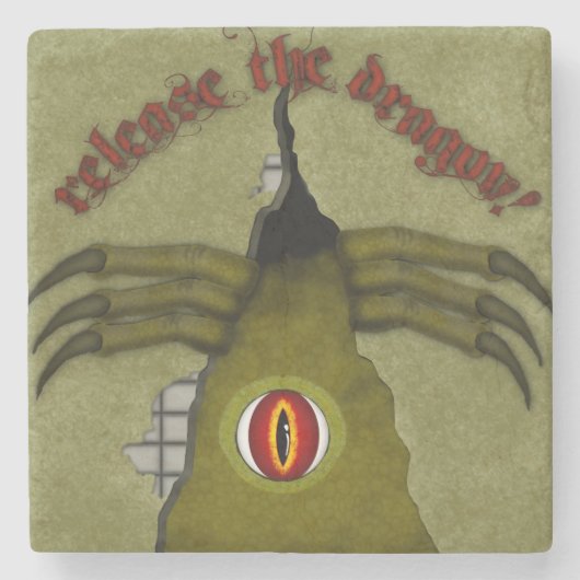 ドラゴンを放せ!デジタルアート ストーンコースター (正面)