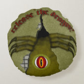 ドラゴンを放せ!デジタルアート ラウンドクッション (裏面)