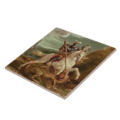 ドラゴンを殺害するセントジョージ(パネルの油) タイル (側面)