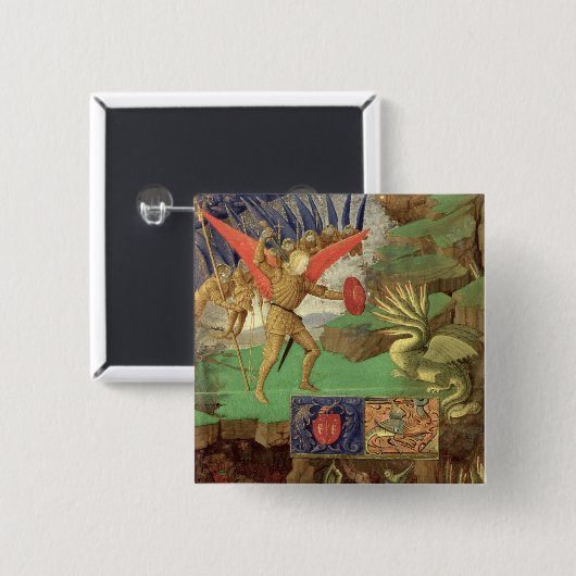 ドラゴンを殺害するセントマイケル 缶バッジ (正面&裏面)