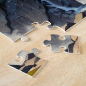 ドラゴンを見る女の子が飛んで行く。 ジグソーパズル (側面)