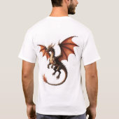 ドラゴンを解き放て: ファンタジーアートアパレル Tシャツ (裏面)