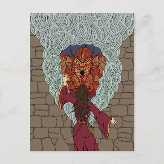 ドラゴンを誘惑する ポストカード (正面)
