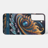 ドラゴンアイモダン抽象芸術幾何学的フラクタル名 SAMSUNG GALAXYケース (裏面横)