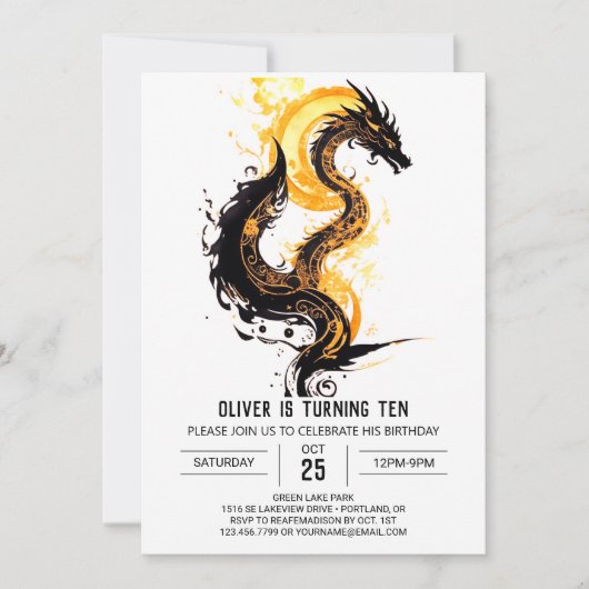 ドラゴンアドベンチャーお誕生日 招待状 (正面)