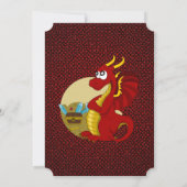 ドラゴンアニメの誕生日プリント招待状 招待状 (裏面)