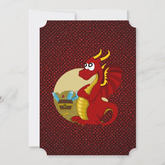 ドラゴンアニメの誕生日プリント招待状 招待状 (裏面)