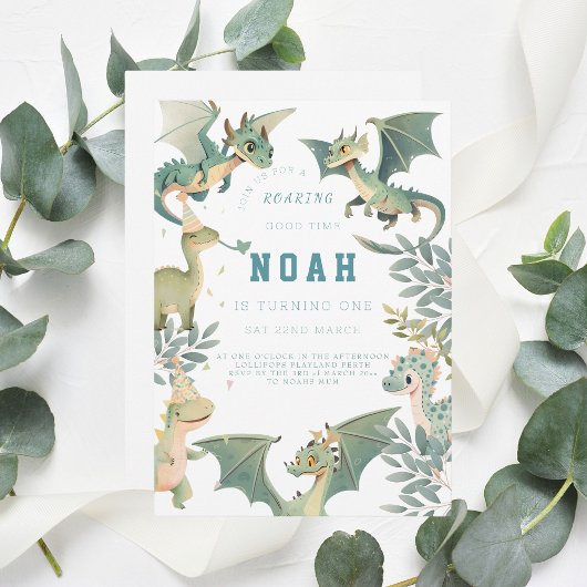 ドラゴンアンドディノファースト誕生日招待状 招待状
