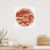 ドラゴンアンドフェニックスプリント ポスター (キッチン)