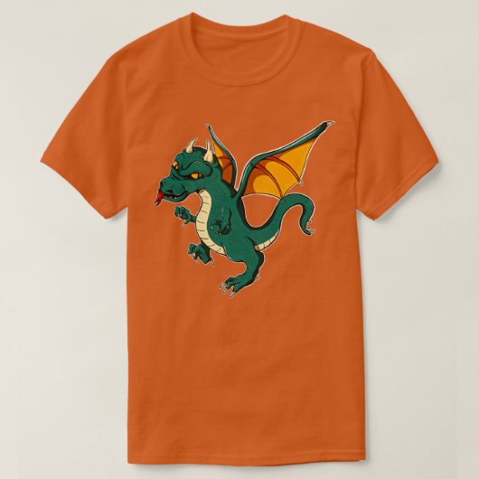 ドラゴンアートのモチーフのドラゴン恋人 Tシャツ (デザイン正面)