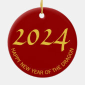 ドラゴンイヤー金ゴールドエンボスシンボル〔占星術の〕十二宮図RO セラミックオーナメント (裏面)